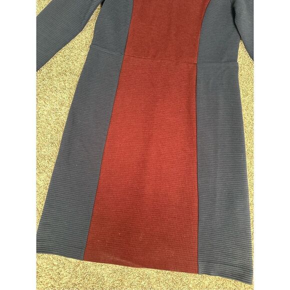 Boden Serena Cotton Blend Ponte Shift Dress Navy Burgundy Colorblock Textured 10 - Picture 13 of 13